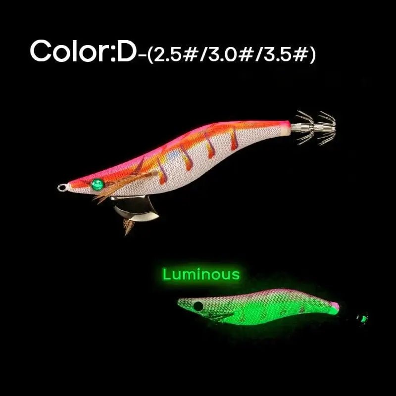 China China D / 2.5 LETOYO 2.5-3.5# squid bait Luminous squid Jig Fishing Lure Artificial bait For Webfoot Octopus Cuttlefish sea fishing lure