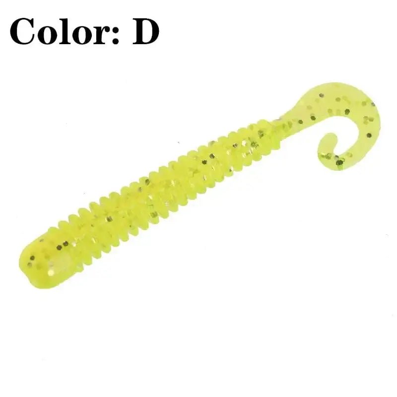 China China D 20pcs/Lot Fishing Wobblers Worm Curly Jig Soft Lures 6.5cm 1.5g Smell With Salt Silicone Artificial Bait Swimbaits Bass Tackle