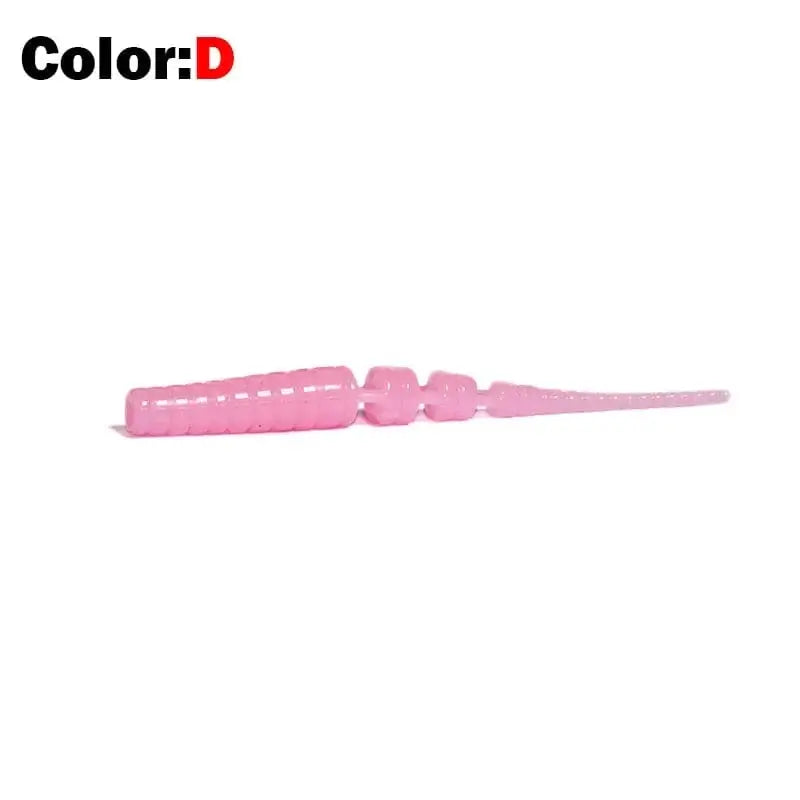 China China D / 42mm-50pcs OUTKIT 4cm 5cm Fishing Soft Worm Lures Pin Tail Ice Fishing Bait Soft Polaris Sinking Lure Pesca Cheap Silicone Fishing Tackle
