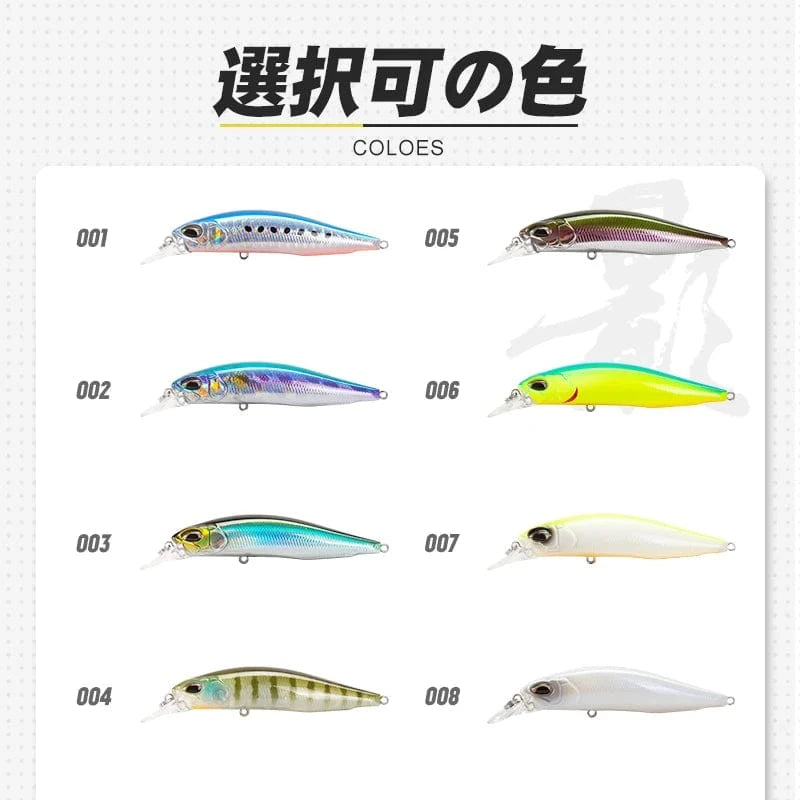 China China D1 Hot Minnow Fishing Lure Suspending Sinking 77mm/8.4g 65mm/5g Artificial Wobblers Saltwater Freshwater Bass Perch Tackle
