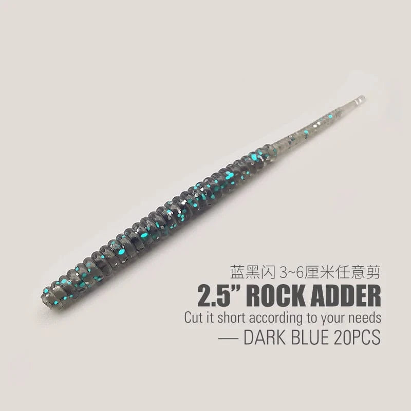 China China Dark Blue 20pcs EA / CHINA LUREHOLIC 0-2.5” Free Cut Aji Fishing ROCK ADDER Fineese Lure Fishing Soft Lure Needle Tail Mini