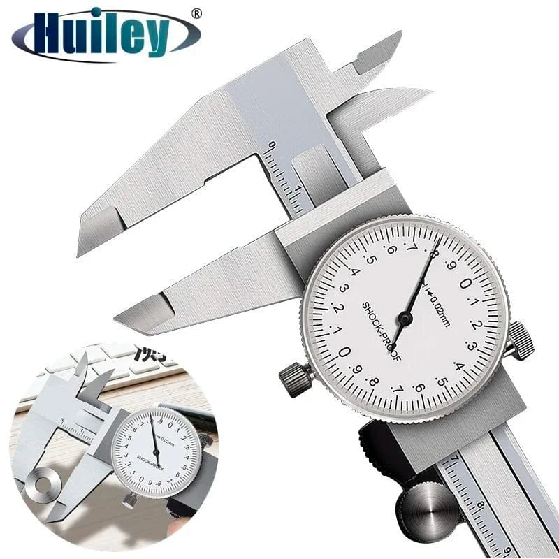 China China Dial Calipers High Precision Metal Vernier Calipers Shockproof Height Depth Inner Outer Diameter Tester 0-200 mm Measuring Tools