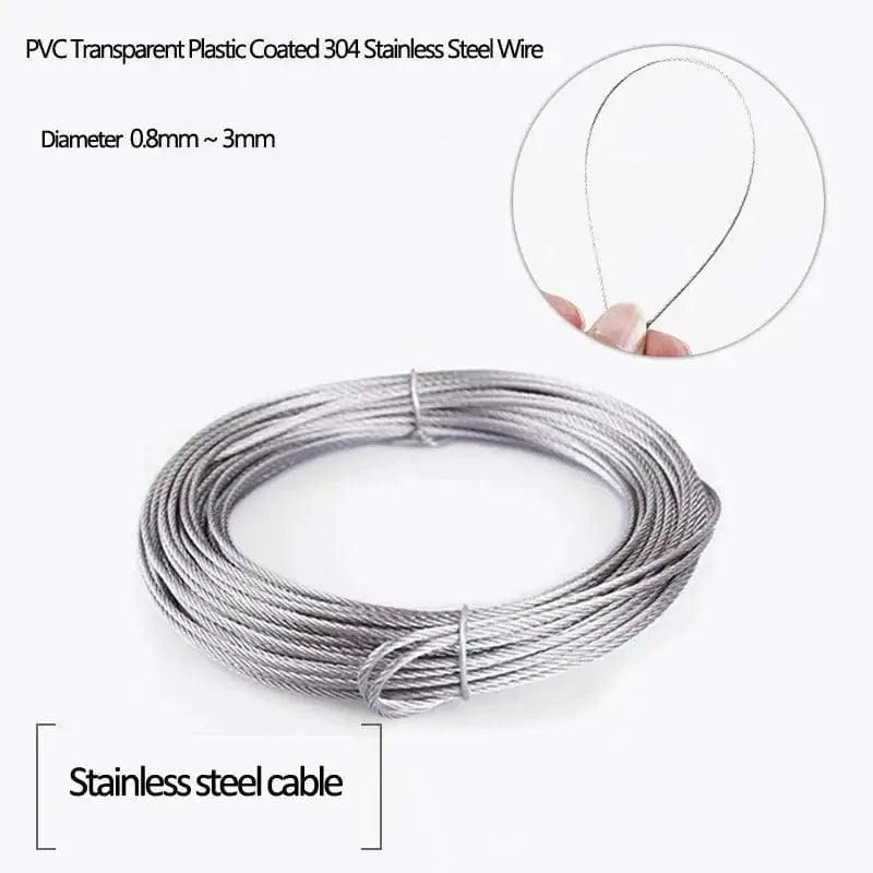 China China Diameter 0.3--8mm,20 to 100 Meters 304# Stainless Steel Wire Rope Soft Cable Fishing Clothesline Lifting Rustproof Line