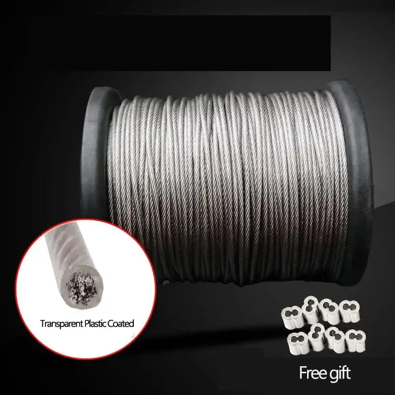 China China Diameter 0.3--8mm,20 to 100 Meters 304# Stainless Steel Wire Rope Soft Cable Fishing Clothesline Lifting Rustproof Line