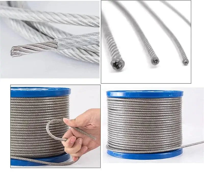 China China Diameter 0.3--8mm,20 to 100 Meters 304# Stainless Steel Wire Rope Soft Cable Fishing Clothesline Lifting Rustproof Line
