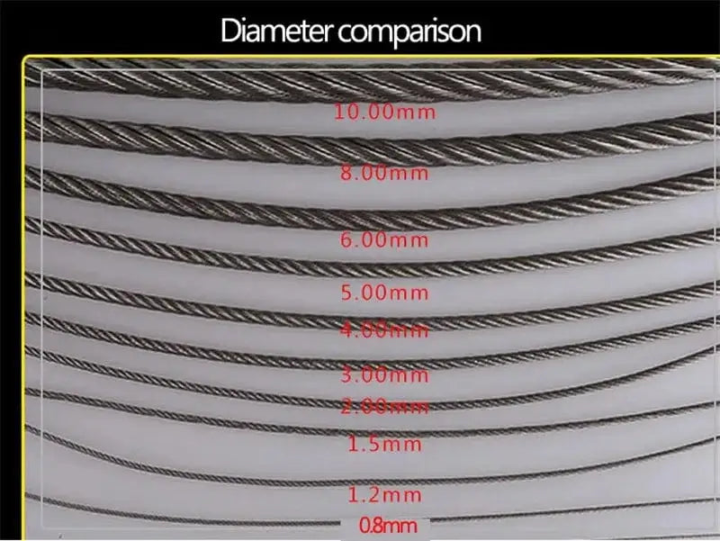 China China Diameter 0.3--8mm,20 to 100 Meters 304# Stainless Steel Wire Rope Soft Cable Fishing Clothesline Lifting Rustproof Line