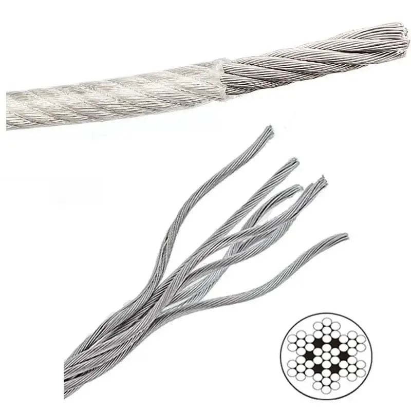 China China Diameter 0.3--8mm,20 to 100 Meters 304# Stainless Steel Wire Rope Soft Cable Fishing Clothesline Lifting Rustproof Line