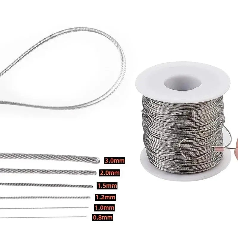 China China Diameter 0.5-3mm Stainles steel wire 10m/5m rope with of7x7structure soft fishing lifting cable pull rope drying rack wire rope