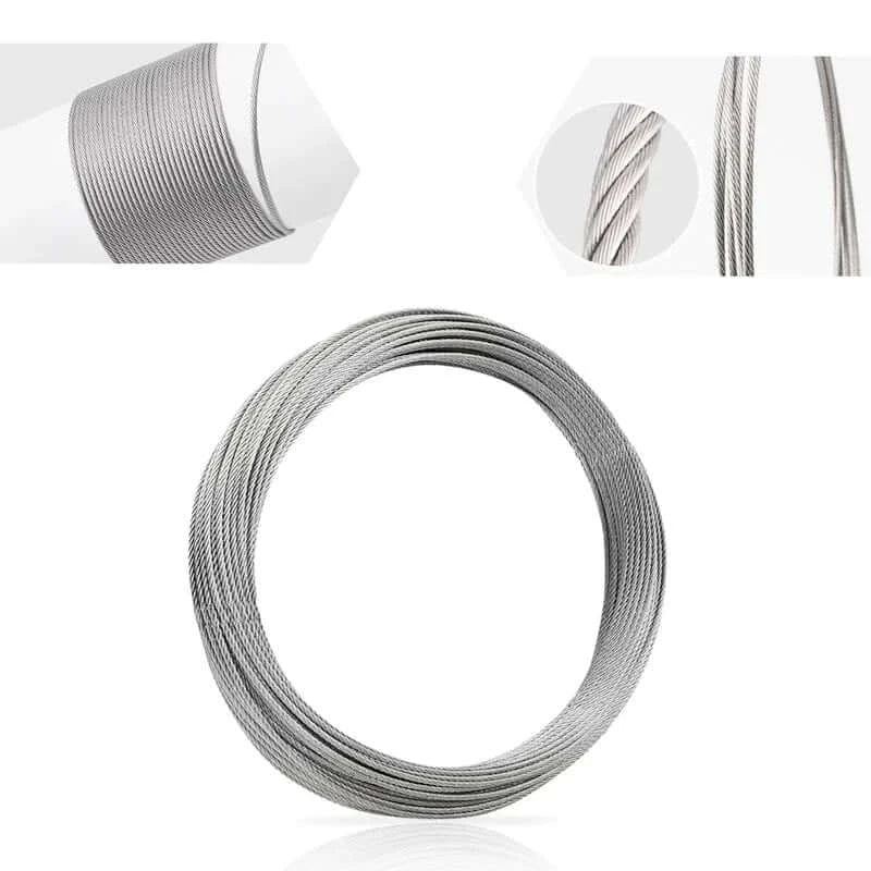 China China Diameter 0.5-3mm Stainles steel wire 10m/5m rope with of7x7structure soft fishing lifting cable pull rope drying rack wire rope