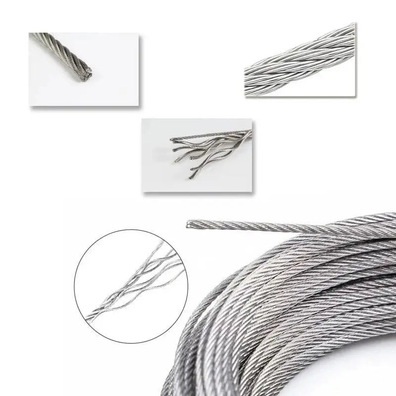 China China Diameter 0.5-3mm Stainles steel wire 10m/5m rope with of7x7structure soft fishing lifting cable pull rope drying rack wire rope