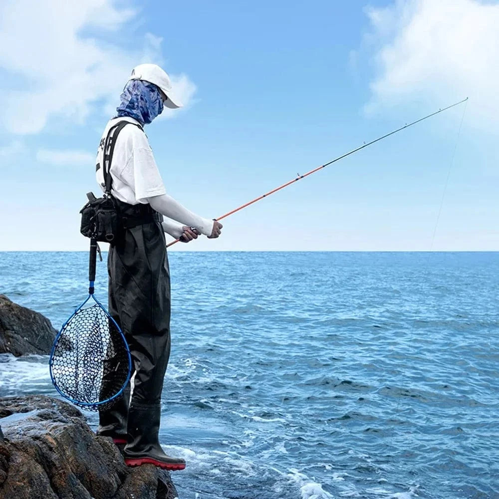 China China Dip Net Folding Portable Ultra Light Big Fishing Hand Lure Nets Silicone No harm Fish for Sea Saltwater Speed Extension Outdoor