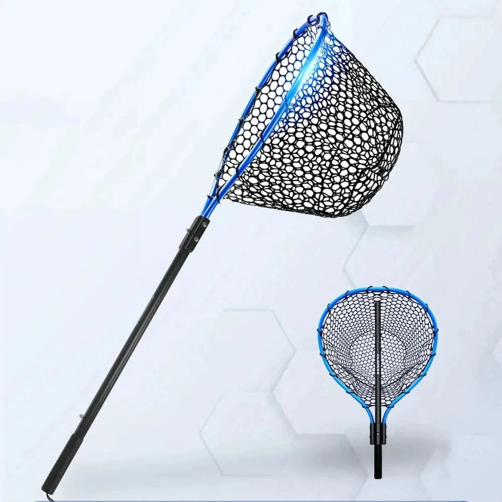 China China Dip Net Folding Portable Ultra Light Big Fishing Hand Lure Nets Silicone No harm Fish for Sea Saltwater Speed Extension Outdoor