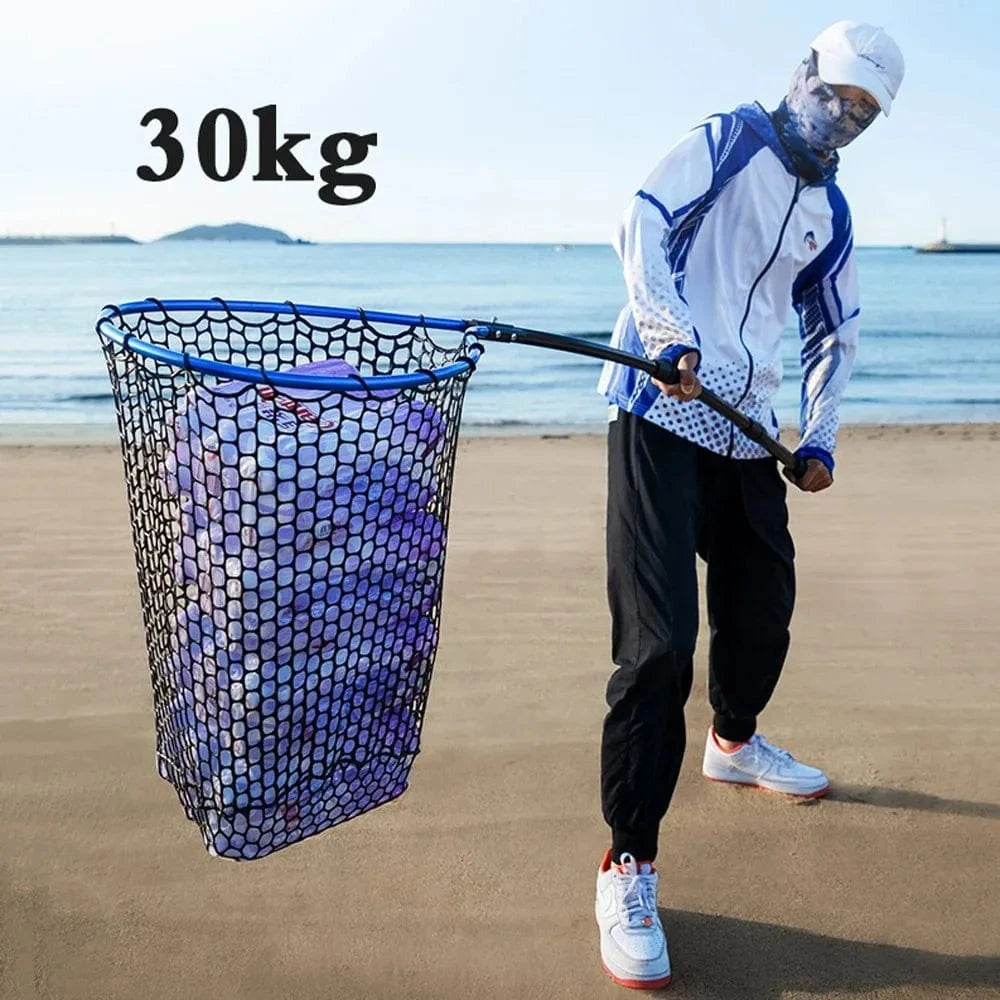 China China Dip Net Folding Portable Ultra Light Big Fishing Hand Lure Nets Silicone No harm Fish for Sea Saltwater Speed Extension Outdoor