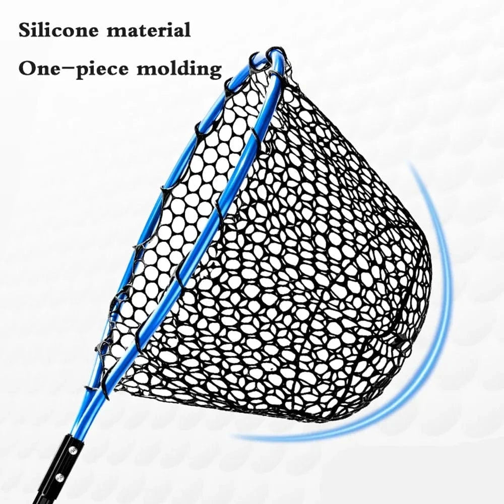 China China Dip Net Folding Portable Ultra Light Big Fishing Hand Lure Nets Silicone No harm Fish for Sea Saltwater Speed Extension Outdoor