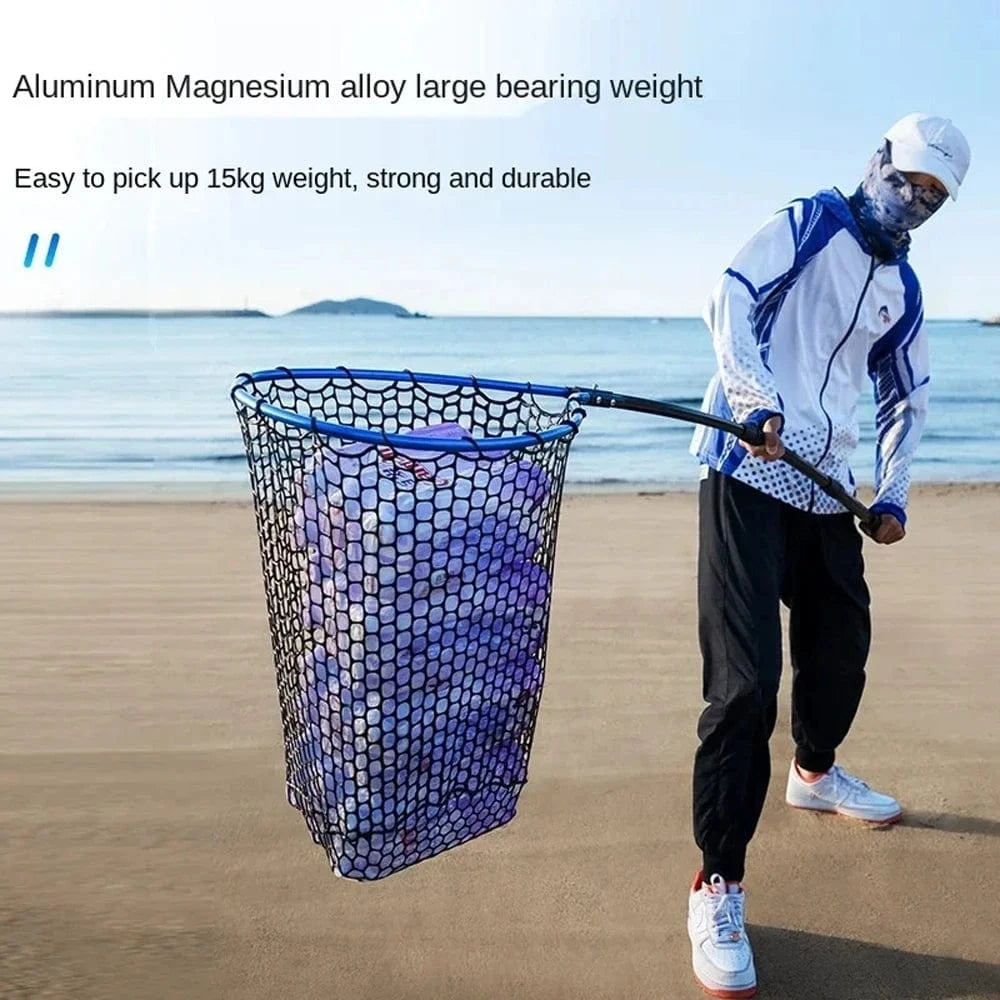 China China Dip Net Folding Portable Ultra Light Big Fishing Hand Lure Nets Silicone No harm Fish for Sea Saltwater Speed Extension Outdoor