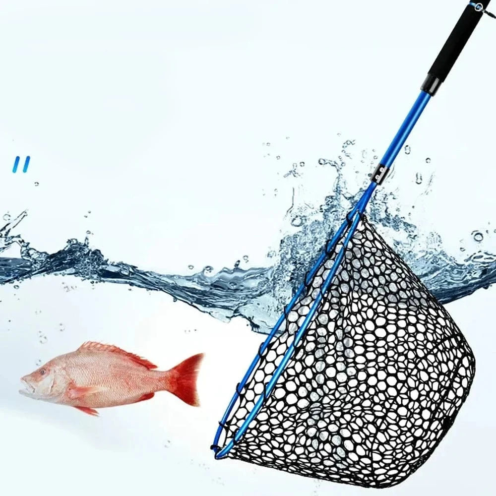 China China Dip Net Folding Portable Ultra Light Big Fishing Hand Lure Nets Silicone No harm Fish for Sea Saltwater Speed Extension Outdoor