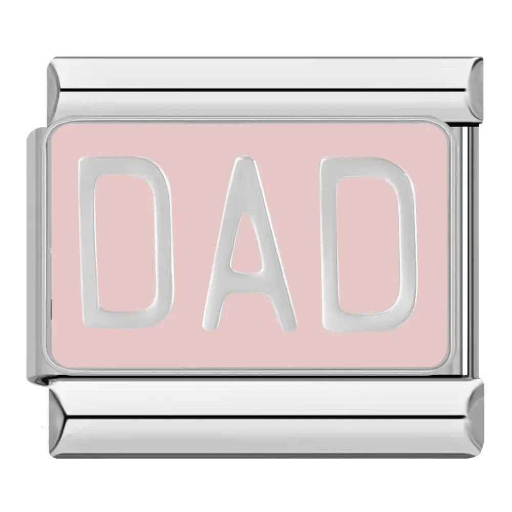 China China DJ026 E Hapiship New Popular Fashion Sweet Aunt Mom Dad Love Niece Charm Links Fit 9mm Stainless Steel Bracelet Making DIY Jewelry DJ132