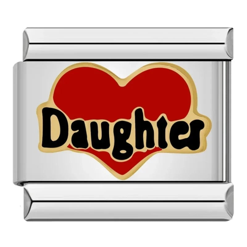 China China DJ026 H Hapiship New Popular Fashion Sweet Aunt Mom Dad Love Niece Charm Links Fit 9mm Stainless Steel Bracelet Making DIY Jewelry DJ132