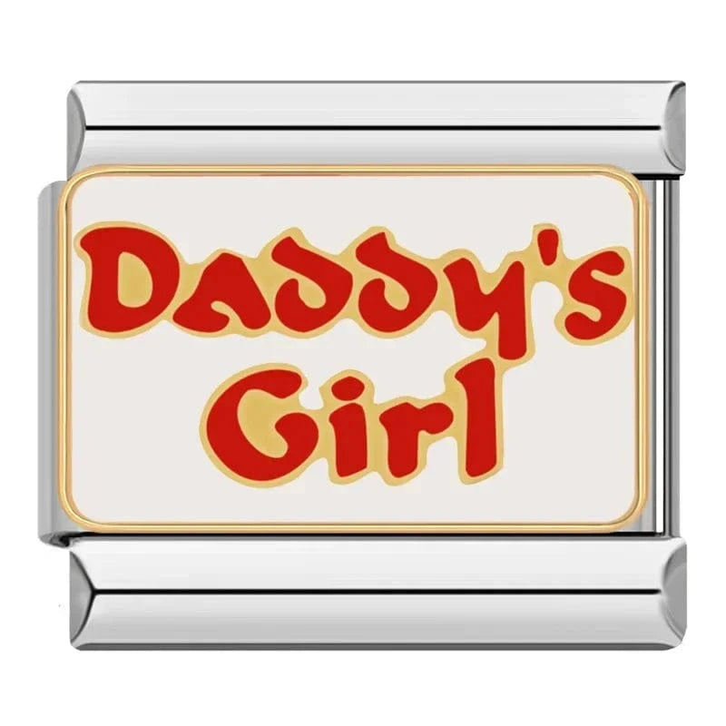 China China DJ026 J Hapiship New Popular Fashion Sweet Aunt Mom Dad Love Niece Charm Links Fit 9mm Stainless Steel Bracelet Making DIY Jewelry DJ132