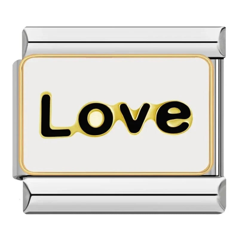 China China DJ026 Q Hapiship New Popular Fashion Sweet Aunt Mom Dad Love Niece Charm Links Fit 9mm Stainless Steel Bracelet Making DIY Jewelry DJ132