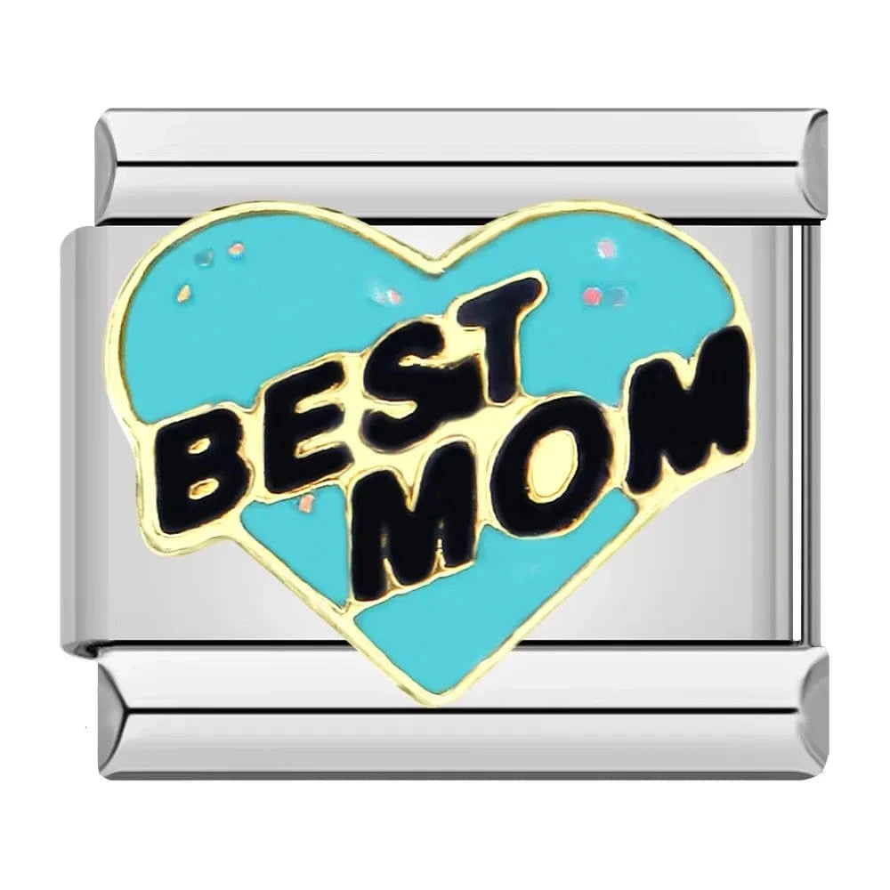 China China DJ059 C Hapiship New Popular Fashion Sweet Aunt Mom Dad Love Niece Charm Links Fit 9mm Stainless Steel Bracelet Making DIY Jewelry DJ132