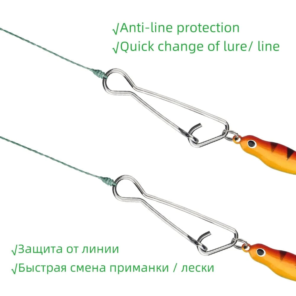 China China DNDYUJU 100pcs Bearing Fishing Swivels Snap Rolling Rings Interlock Hook Lure Quick Buckle Snap Swivels Connector Tackle