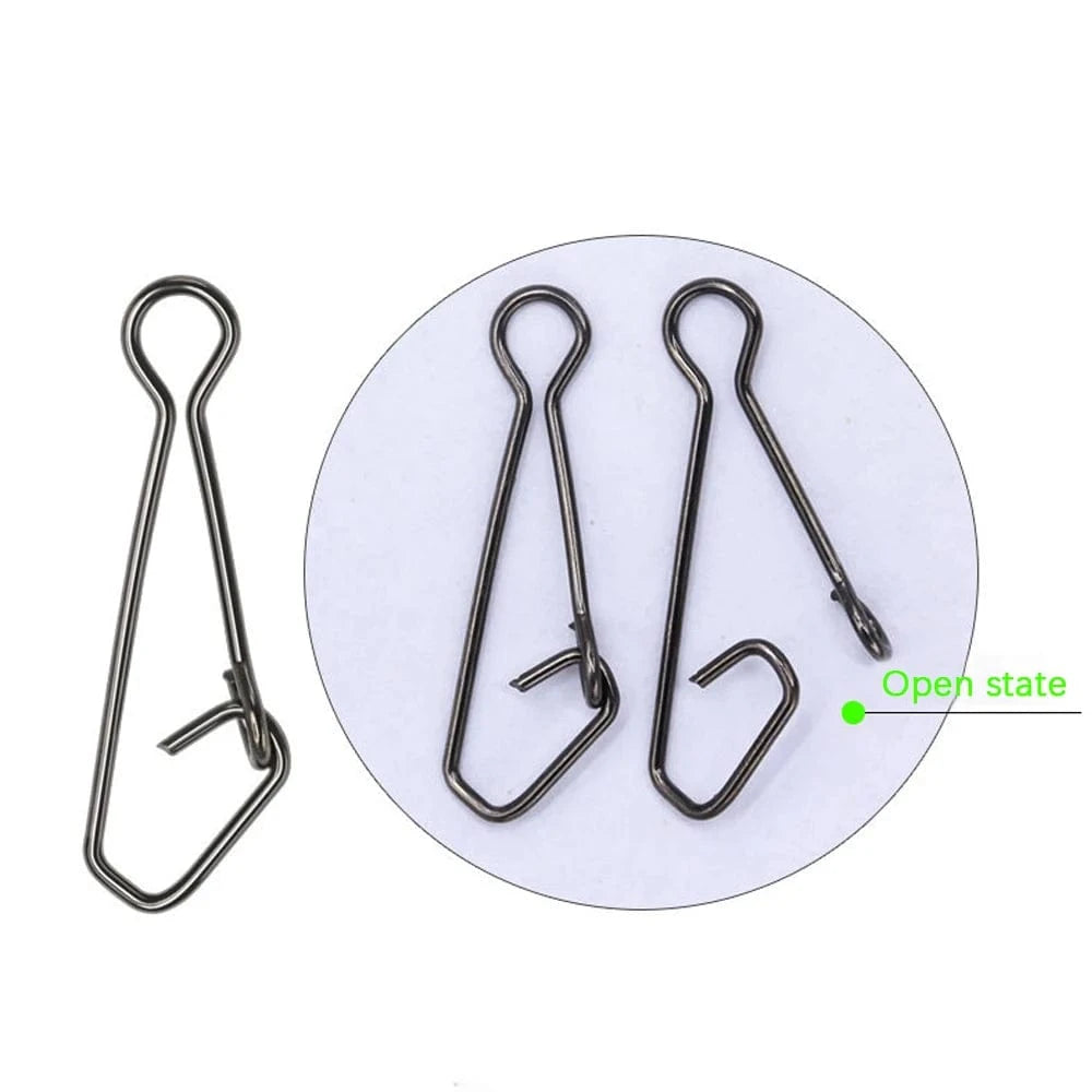 China China DNDYUJU 100pcs Bearing Fishing Swivels Snap Rolling Rings Interlock Hook Lure Quick Buckle Snap Swivels Connector Tackle