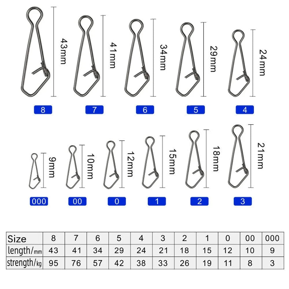 China China DNDYUJU 100pcs Bearing Fishing Swivels Snap Rolling Rings Interlock Hook Lure Quick Buckle Snap Swivels Connector Tackle