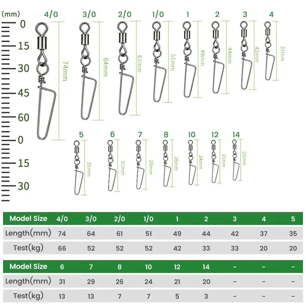 China China DNDYUJU 50pcs Fishing Rolling Bearing Swivels Solid Ring Interlock Snap For Fishhook Lure Fishing Connector Tackle Accessories