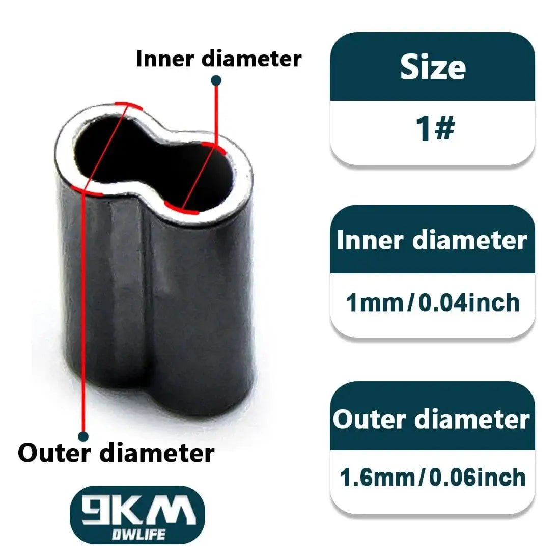 China China Double tube Size 1 / 100 Pcs 50~200Pcs Fishing Wire Tube Brass Fishing Single Double Barrel Crimping Sleeves Fishing Line Accessories Fishing Tube Connector