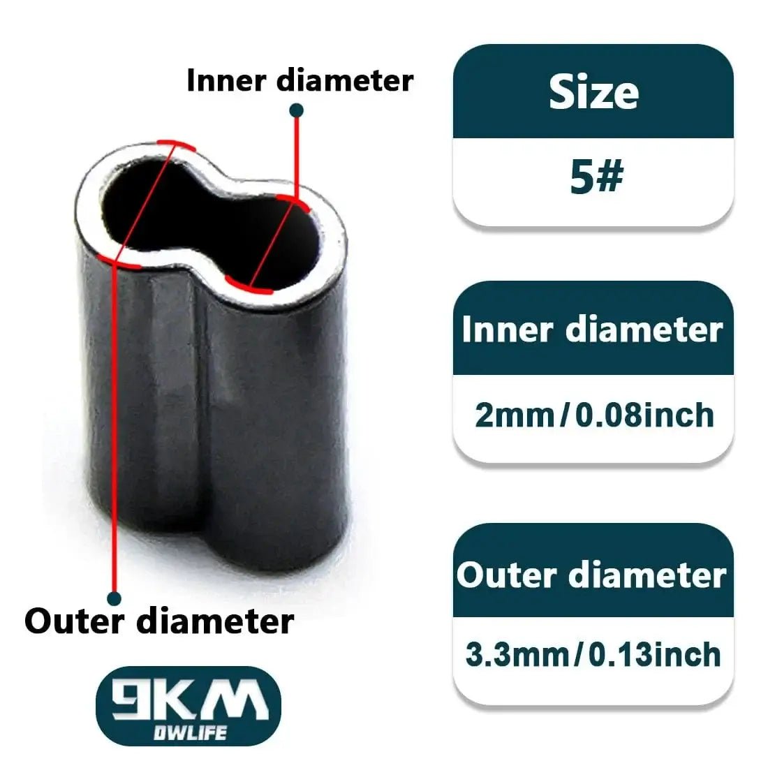 China China Double tube Size 5 / 50 Pcs 50~200Pcs Fishing Wire Tube Brass Fishing Single Double Barrel Crimping Sleeves Fishing Line Accessories Fishing Tube Connector