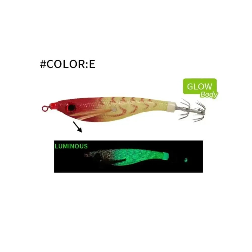 China China E 1pc 99mm 6.5g Fishing Lure Artificial Squid Hook Jigs Noctilucent Squid Cuttlefish Jigs Lures Wood Shrimp For Sea Fishing