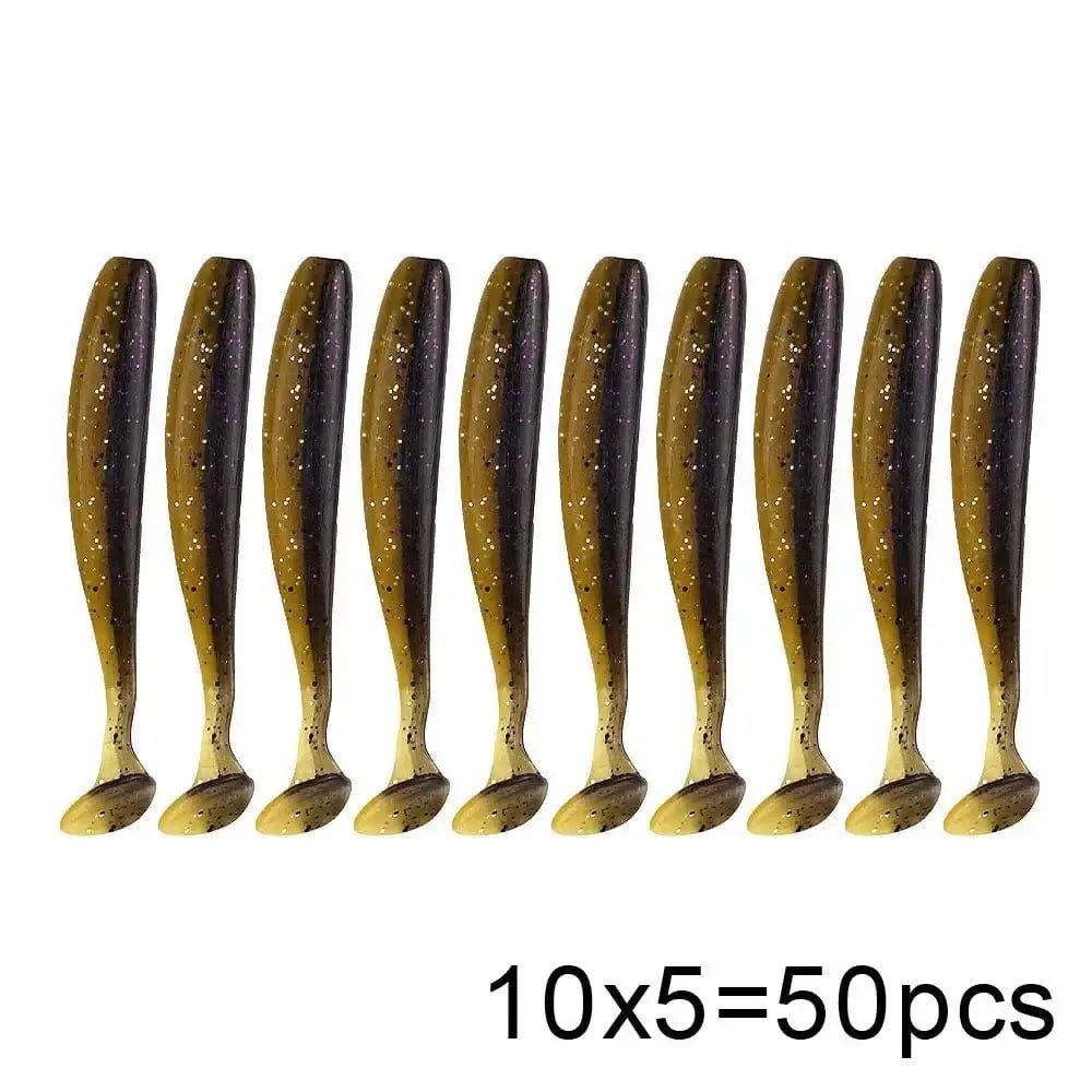 China China E / 50pcs 7 cm QXO 50 Pcs/Lot 7cm 10cm Soft Lure Shad Wobbler Silicone Bait Sea Worm Swimbait Streamer Silicone Lure Spinnerbait  Accessories