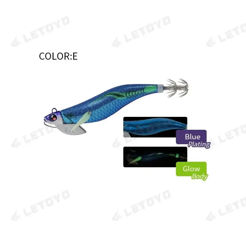 China China E LETOYO Luminous Plating squid bait tip run sinker eging squid jig Artificial baits Cuttlefish Octopus EGI Sea Fishing lures