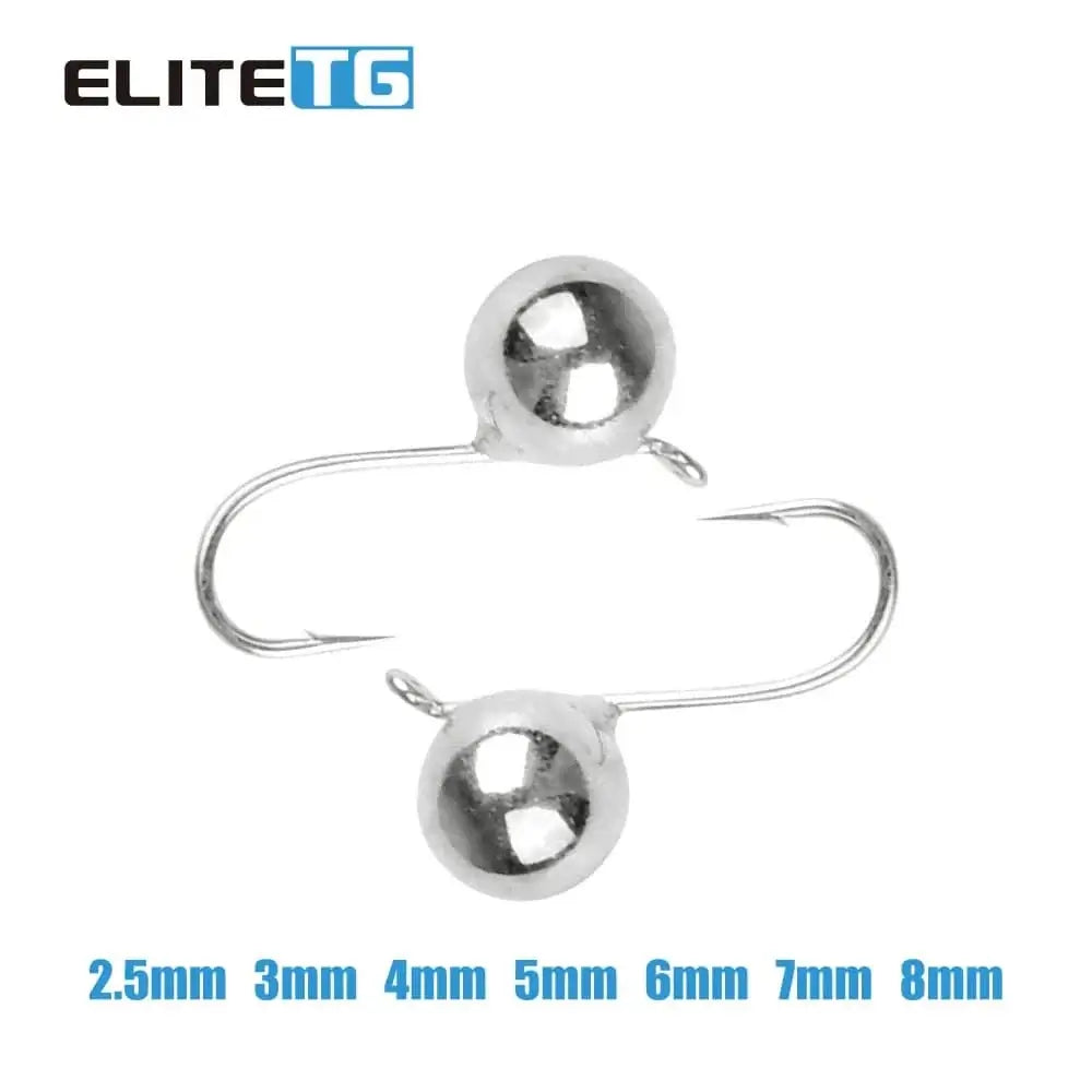 China China Elite TG 10PCS Tungsten Ball Ice Jig 2.5mm-8mm,0.1g-4.89g Hayabusa Ice Hooks for Bass Crappie Perch Lures Winter Fishing Tackel