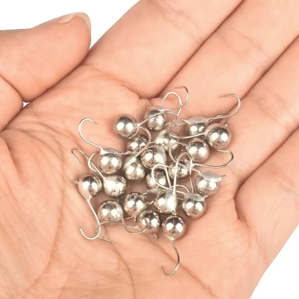 China China Elite TG 10PCS Tungsten Ball Ice Jig 2.5mm-8mm,0.1g-4.89g Hayabusa Ice Hooks for Bass Crappie Perch Lures Winter Fishing Tackel