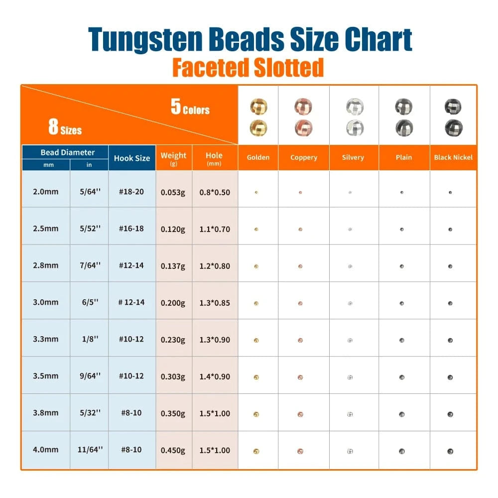 China China Elite TG Tungsten Faceted Slotted Beads, 2.0-4.0mm Fly Tying DIY Material, Fly Fishing Jig Trout Perch Crappie Lure Tackel