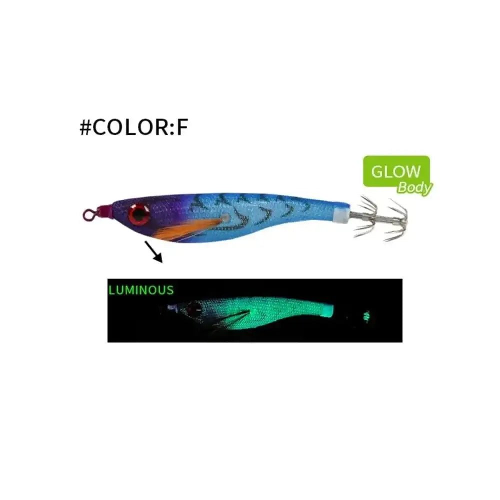 China China F 1pc 99mm 6.5g Fishing Lure Artificial Squid Hook Jigs Noctilucent Squid Cuttlefish Jigs Lures Wood Shrimp For Sea Fishing