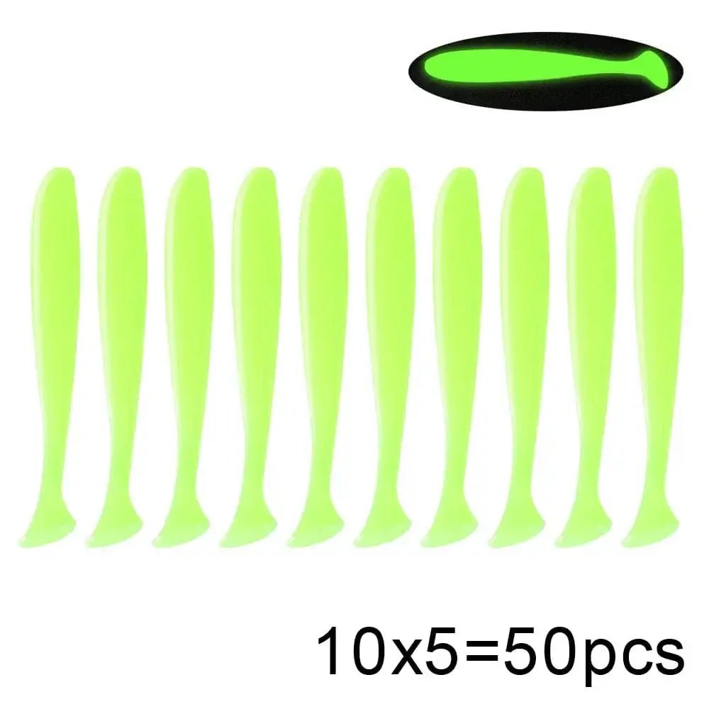 China China F / 50pcs 10 cm QXO 50 Pcs/Lot 7cm 10cm Soft Lure Shad Wobbler Silicone Bait Sea Worm Swimbait Streamer Silicone Lure Spinnerbait  Accessories