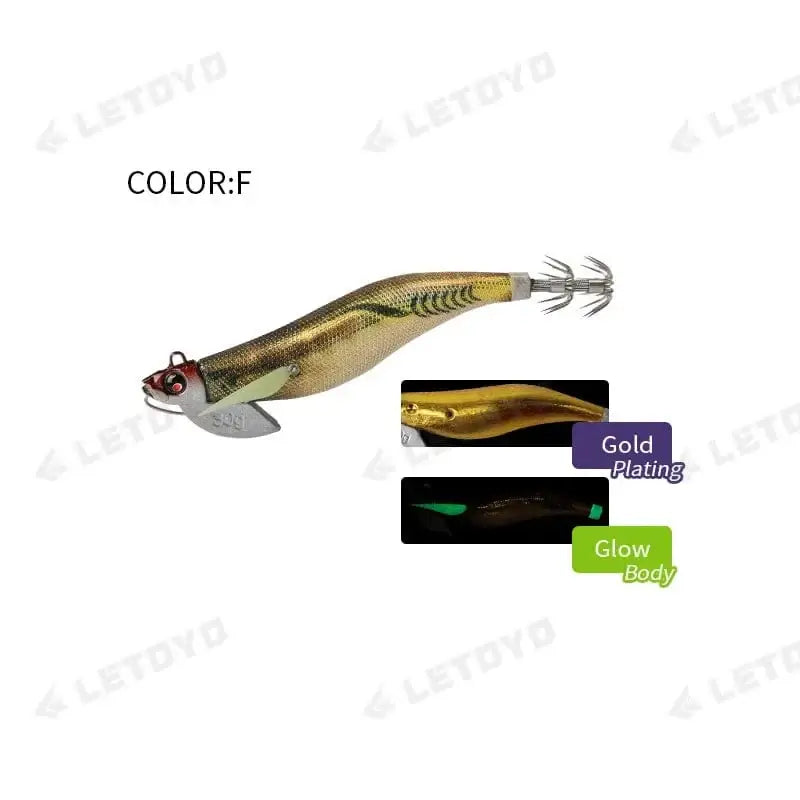 China China F LETOYO Luminous Plating squid bait tip run sinker eging squid jig Artificial baits Cuttlefish Octopus EGI Sea Fishing lures