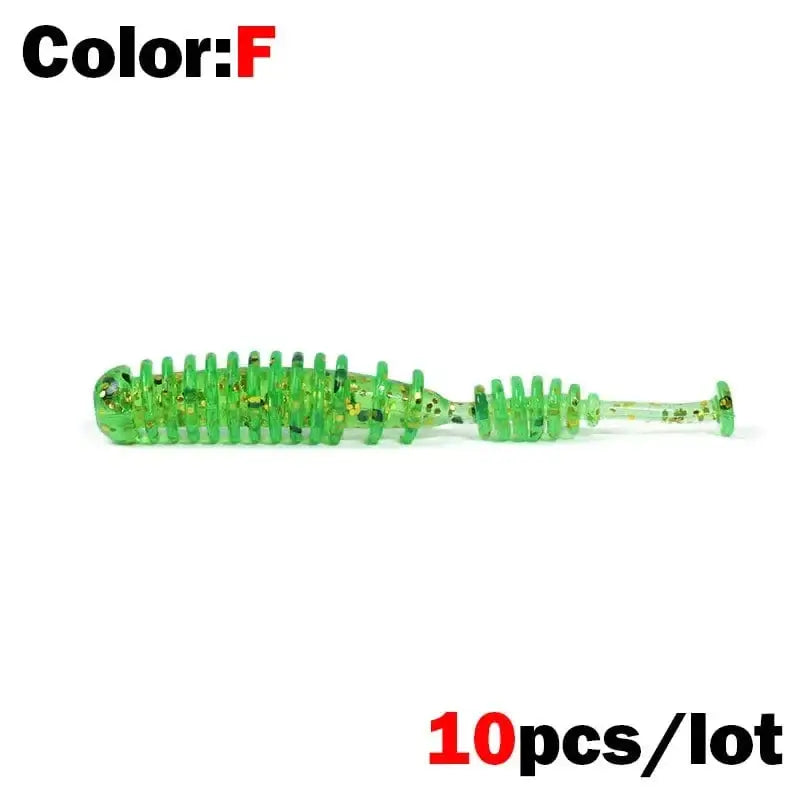 China China F New 10pcs 4.2cm Fishing Soft Worm Lures Pin Tail Ice Fishing Bait Soft Polaris Sinking Lure Pesca Cheap Silicone Fishing Tackle