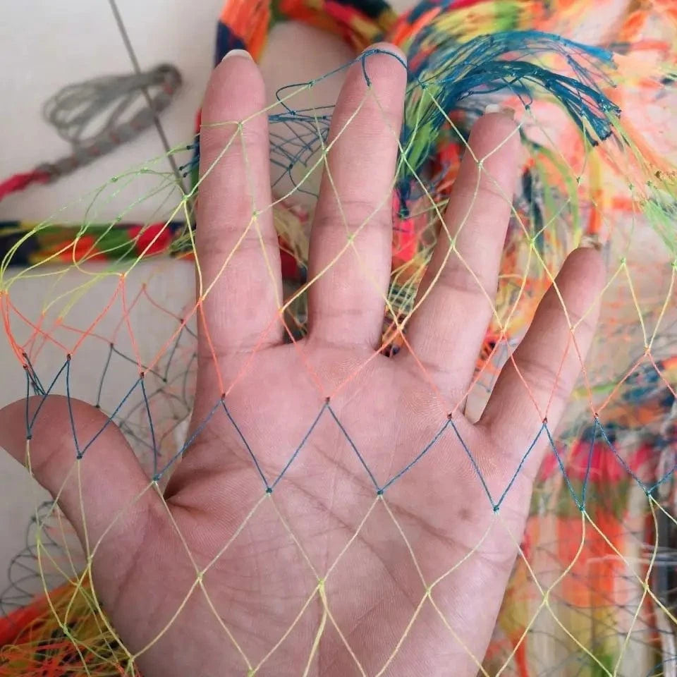 China China Finefish-Hand-Made Weave PE Color Line Cast Net Cloth without Sinker, Hand Throw Fishing Nets, Catch Fish Network, High Strength
