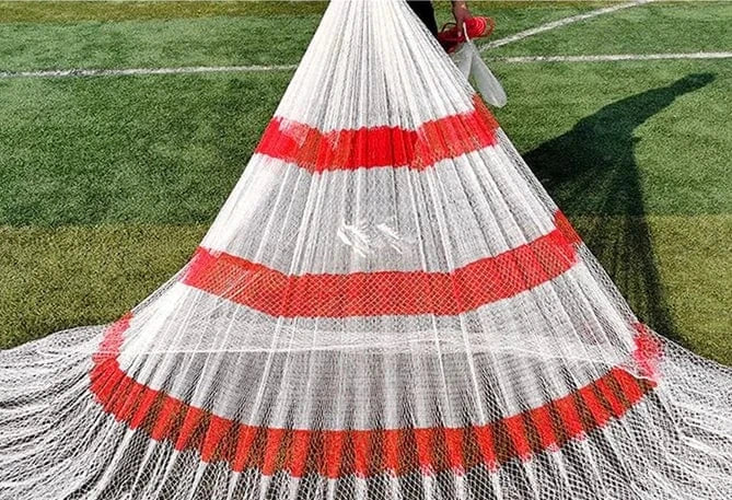 China China Finefish-Hand-Made Weave PE Color Line Cast Net Cloth without Sinker, Hand Throw Fishing Nets, Catch Fish Network, High Strength