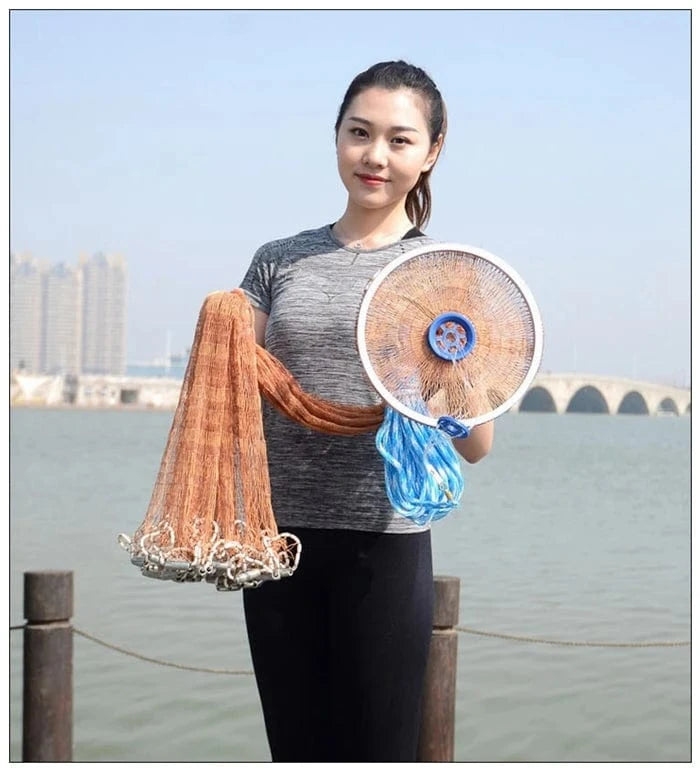 China China Finefish Height 1.2-3.6M Hand Throw Network With Ring Gillnet Easy USA Cast Nets Catch Fishing Net Small Mesh Hunting Fish Gear