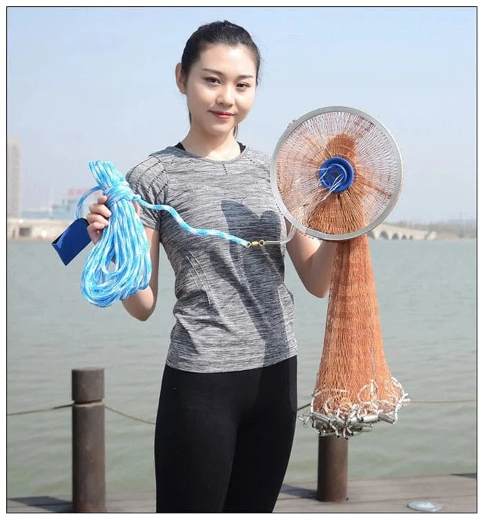 China China Finefish Height 1.2-3.6M Hand Throw Network With Ring Gillnet Easy USA Cast Nets Catch Fishing Net Small Mesh Hunting Fish Gear
