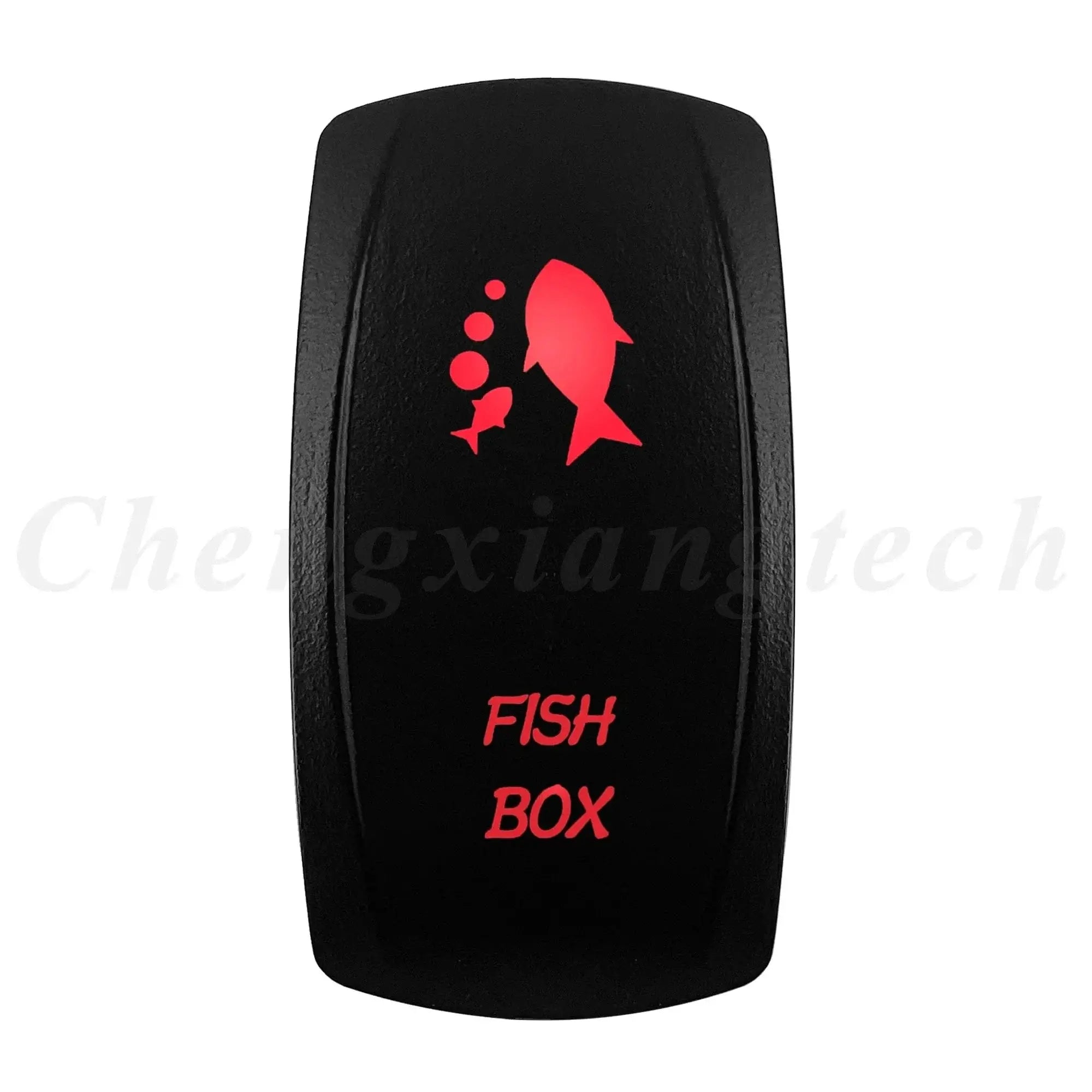 China China FISH BOX Red Led Light Bar Car Boat Rocker Switch 12V/24V Marine Grade Toggle Switch SPST/DPDT for Polaris Jeep Autosteer Auto Machinery