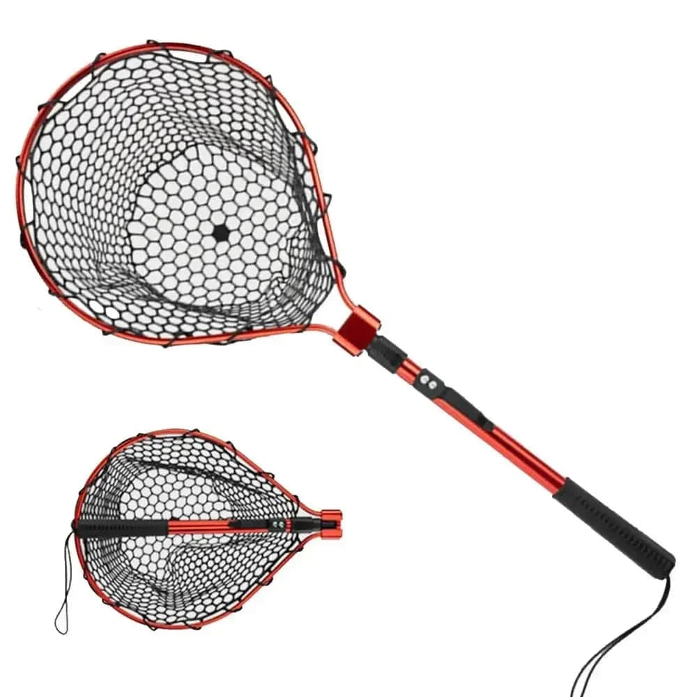 China China Fishing Net With Handle Telescoping Fishing Landing Net Portable Silicone Mesh Folding Fish Hand Net Fishing Gear Accessorie