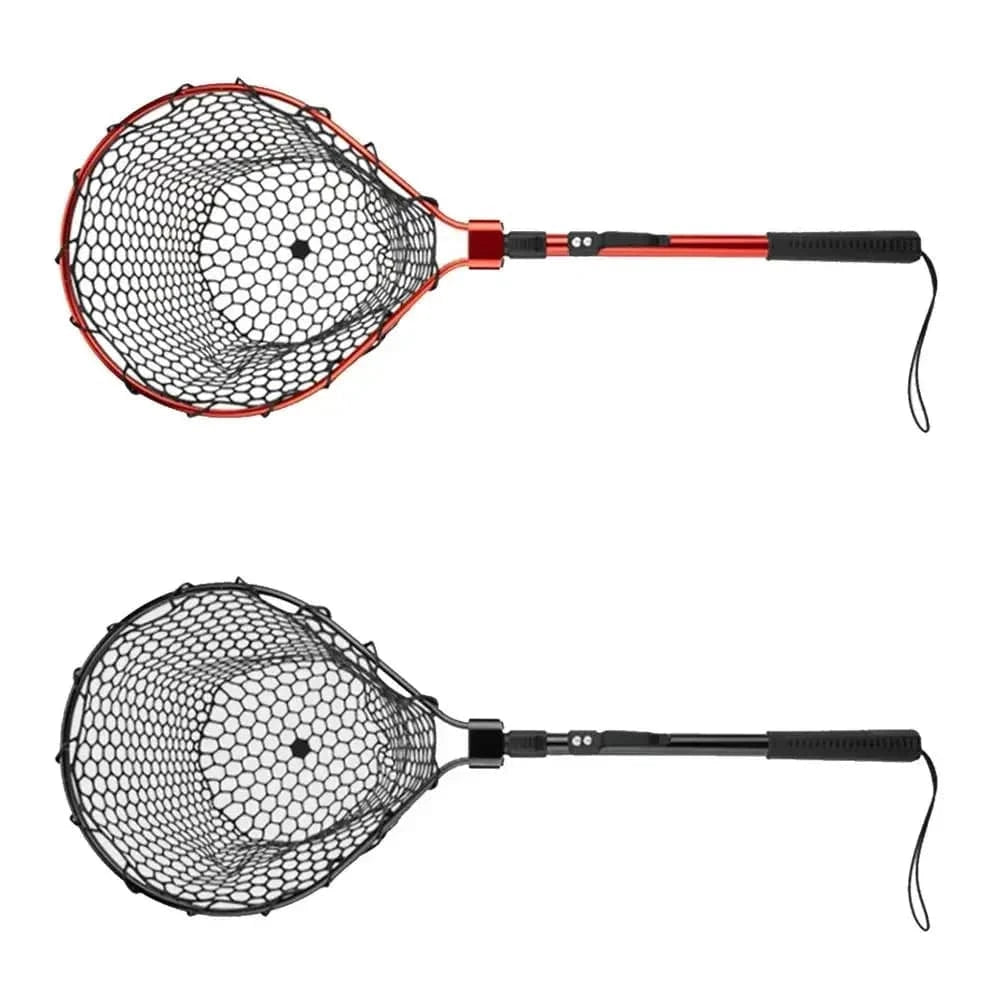 China China Fishing Net With Handle Telescoping Fishing Landing Net Portable Silicone Mesh Folding Fish Hand Net Fishing Gear Accessorie