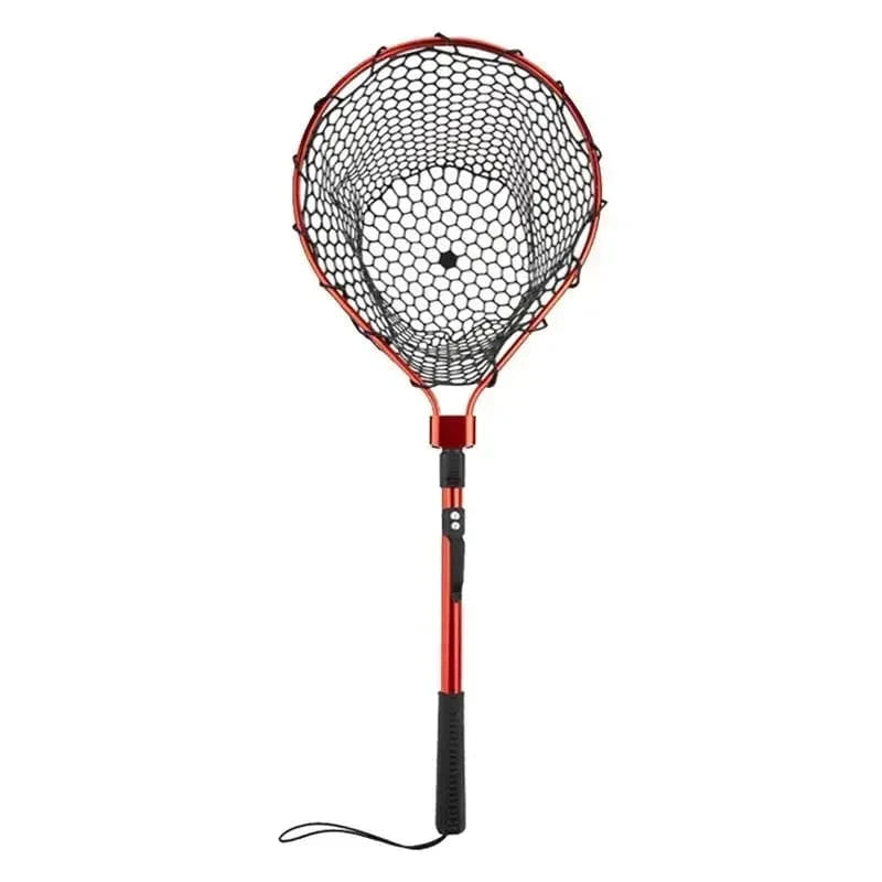 China China Fishing Net With Handle Telescoping Fishing Landing Net Portable Silicone Mesh Folding Fish Hand Net Fishing Gear Accessorie