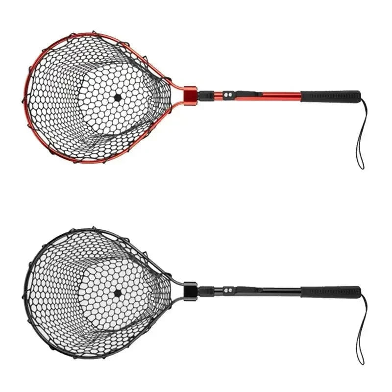 China China Fishing Net With Handle Telescoping Fishing Landing Net Portable Silicone Mesh Folding Fish Hand Net Fishing Gear Accessorie